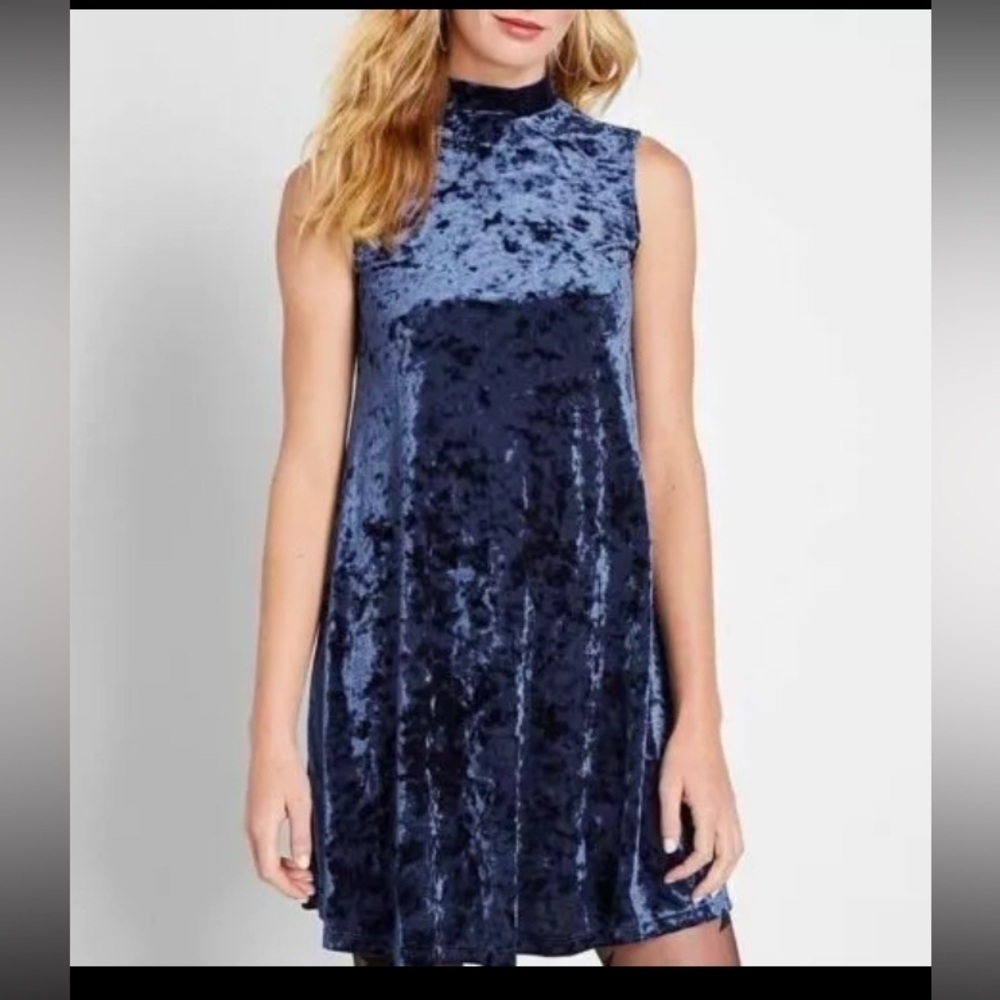 ModCloth size XXS sexy classy blue velvet dress sleeveless excellent condition